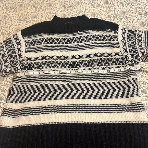 Mango Black and Cream Patterned Turtleneck Sweater - Picture 4 of 7